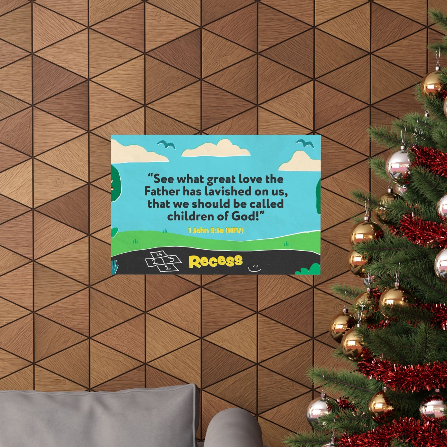 Poster | V7 | Recess Preschool Memory Verse Graphic | Horizontal