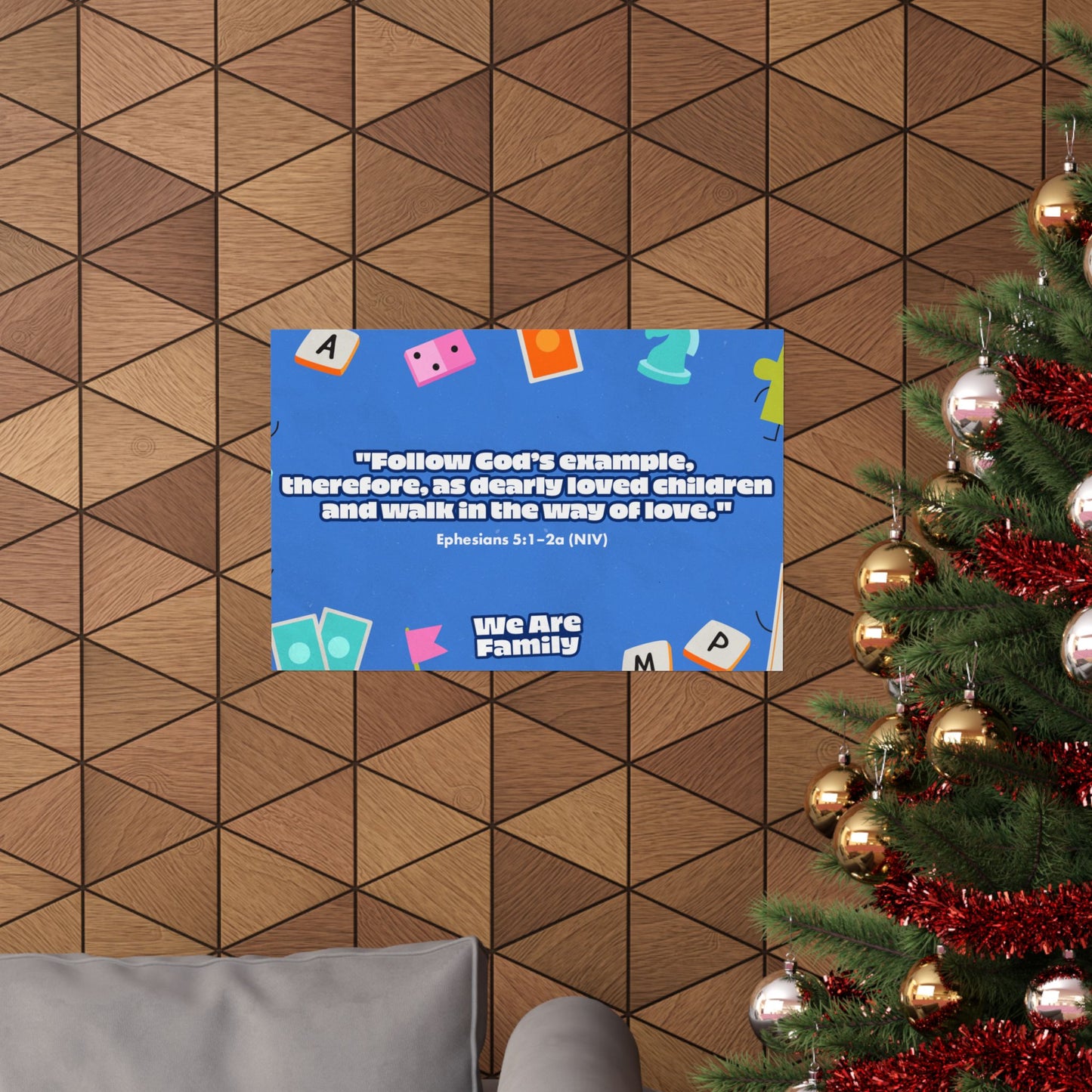 Poster | V9 | We Are Family Preschool Memory Verse Graphic | Horizontal