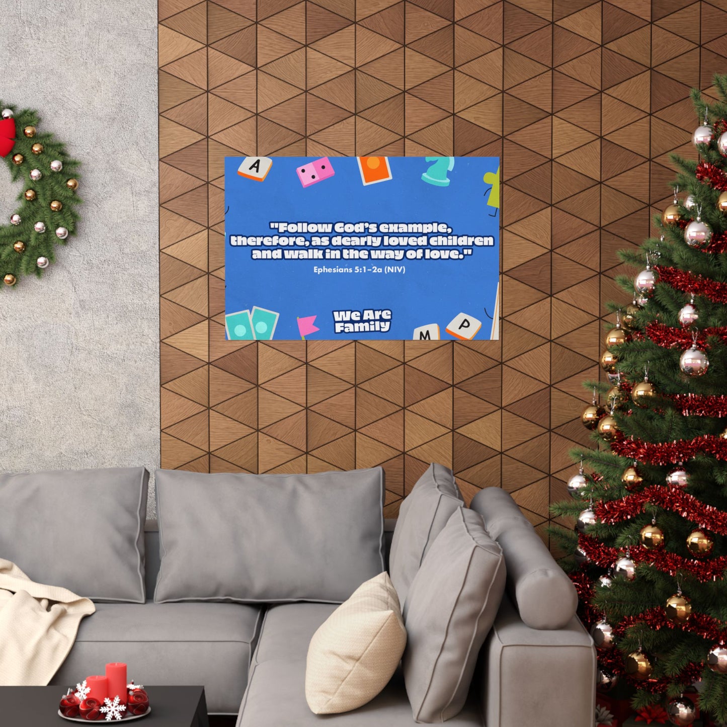 Poster | V9 | We Are Family Preschool Memory Verse Graphic | Horizontal
