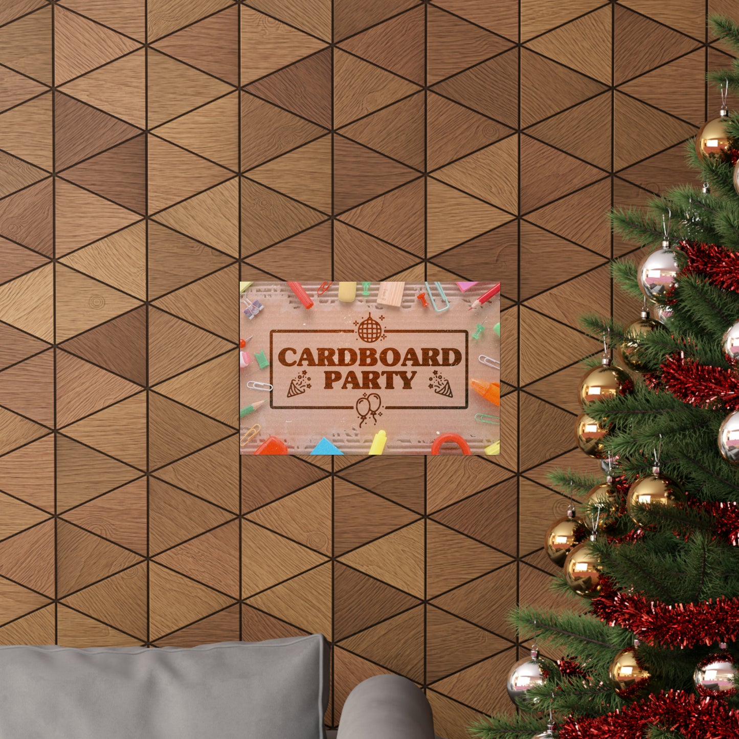 Poster I V7 I Cardboard Party Event Graphic I Horizontal