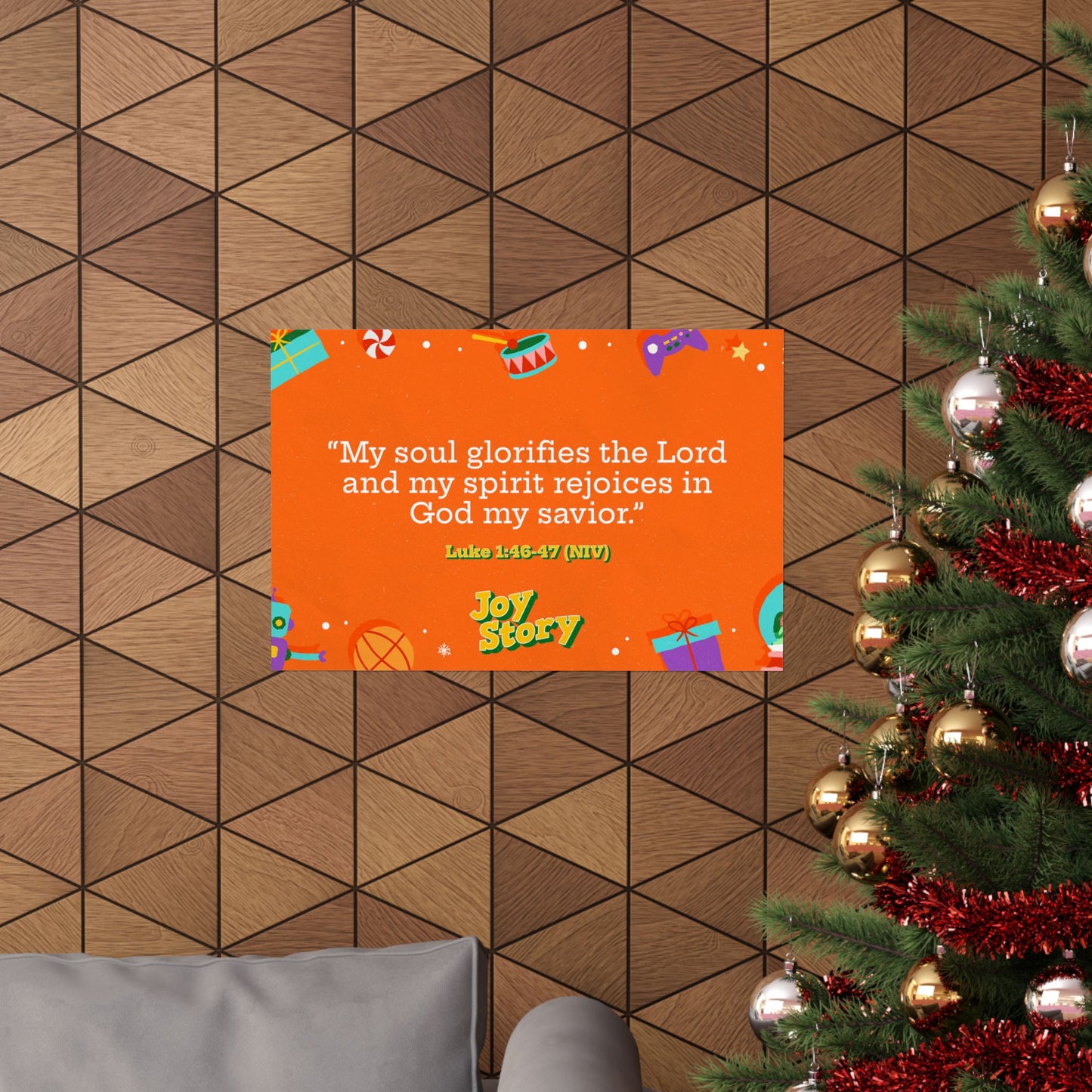 Poster | V8 | Joy Story Preschool Memory Verse Graphic | Horizontal