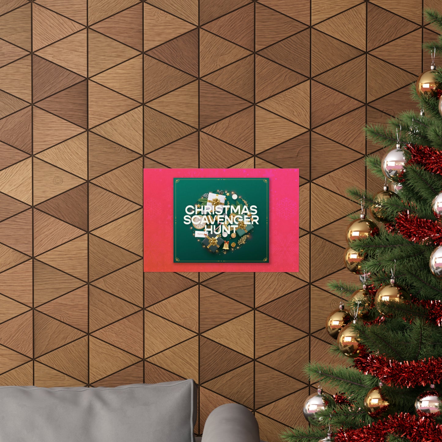 Poster I V6 I Christmas Scavenger Hunt Event Graphic I Horizontal