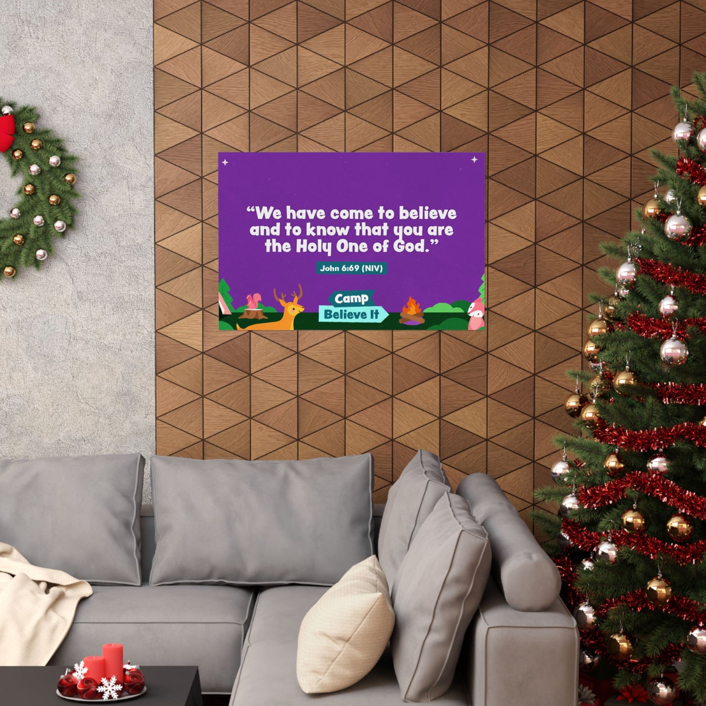 Poster | V8 | Camp Believe It Preschool Memory Verse Graphic | Horizontal