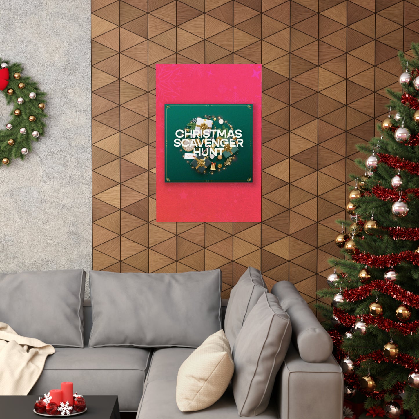 Poster I V6 I Christmas Scavenger Hunt Event Graphic I Vertical