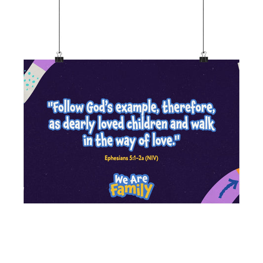 Poster | V9 | We Are Family Elementary Memory Verse Graphic | Horizontal