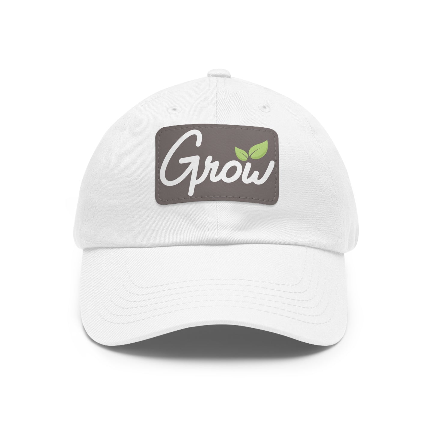 Hat with Leather Patch | Grow Logo