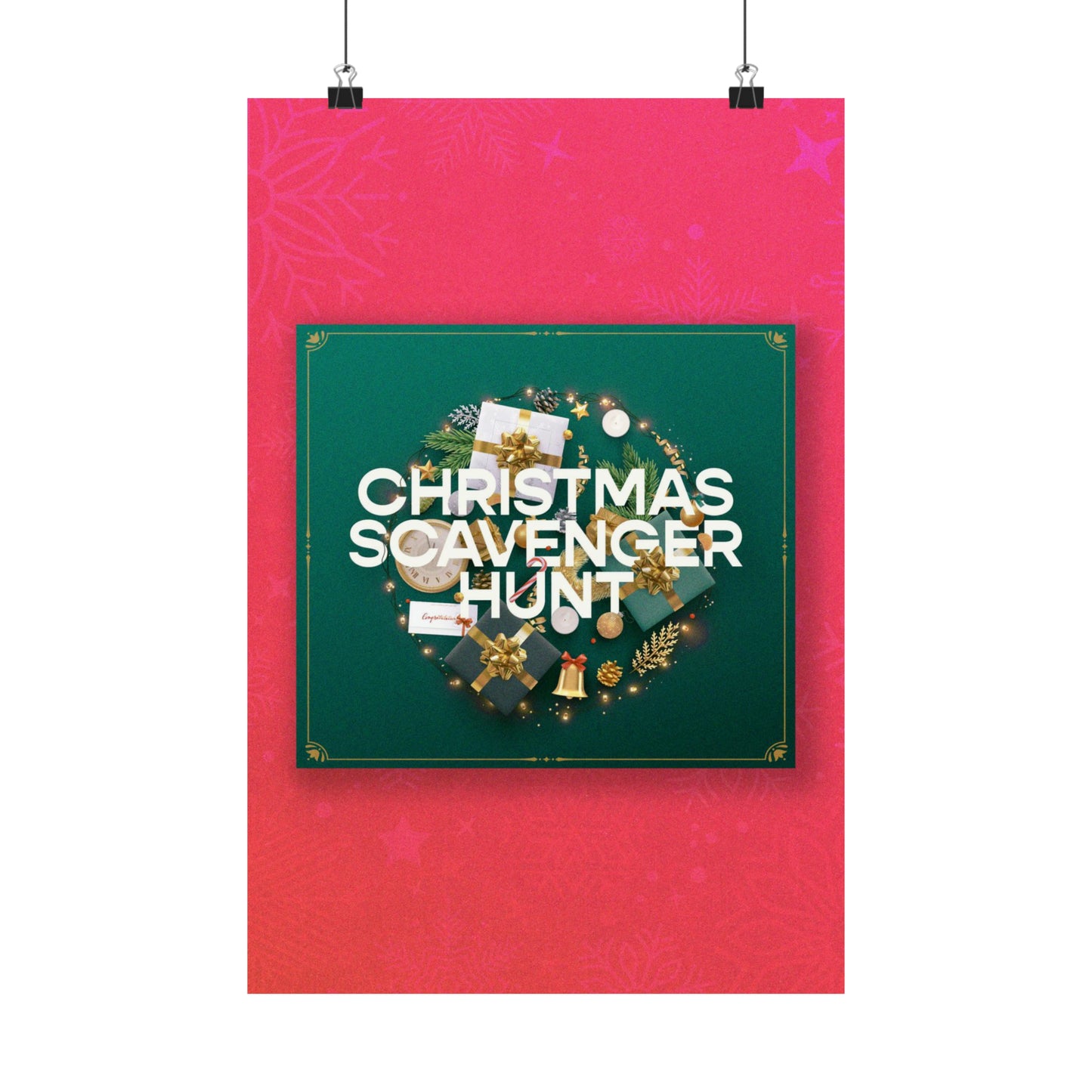 Poster I V6 I Christmas Scavenger Hunt Event Graphic I Vertical