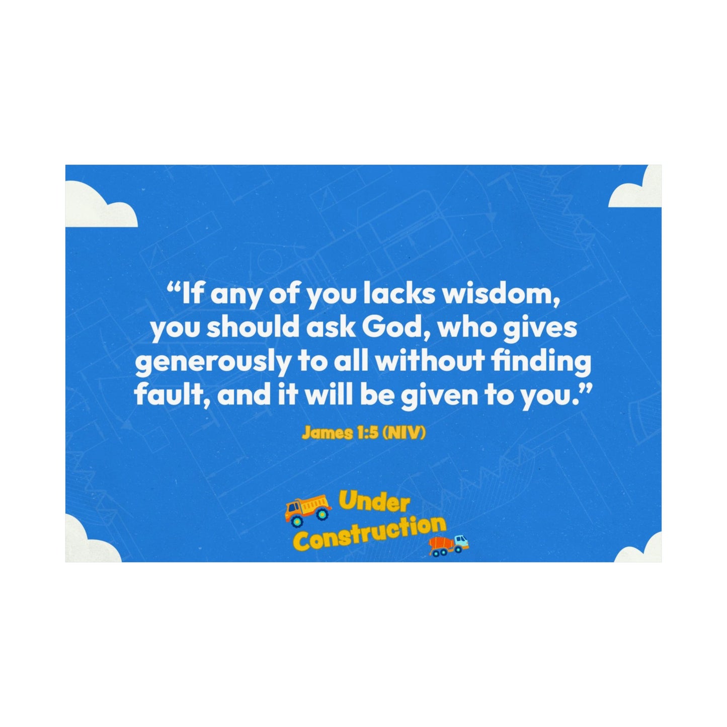 Poster | V8 | Under Construction Preschool Memory Verse Graphic | Horizontal