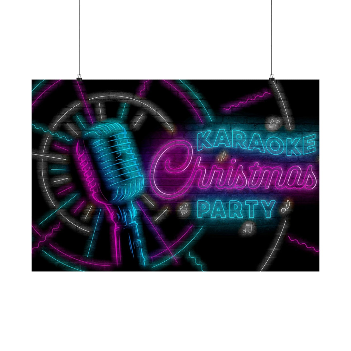 Poster I V7 I Karaoke Christmas Party Event Graphic I Horizontal