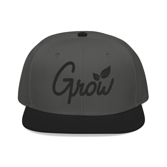 Embroidered Snapback Hat | Grow Logo