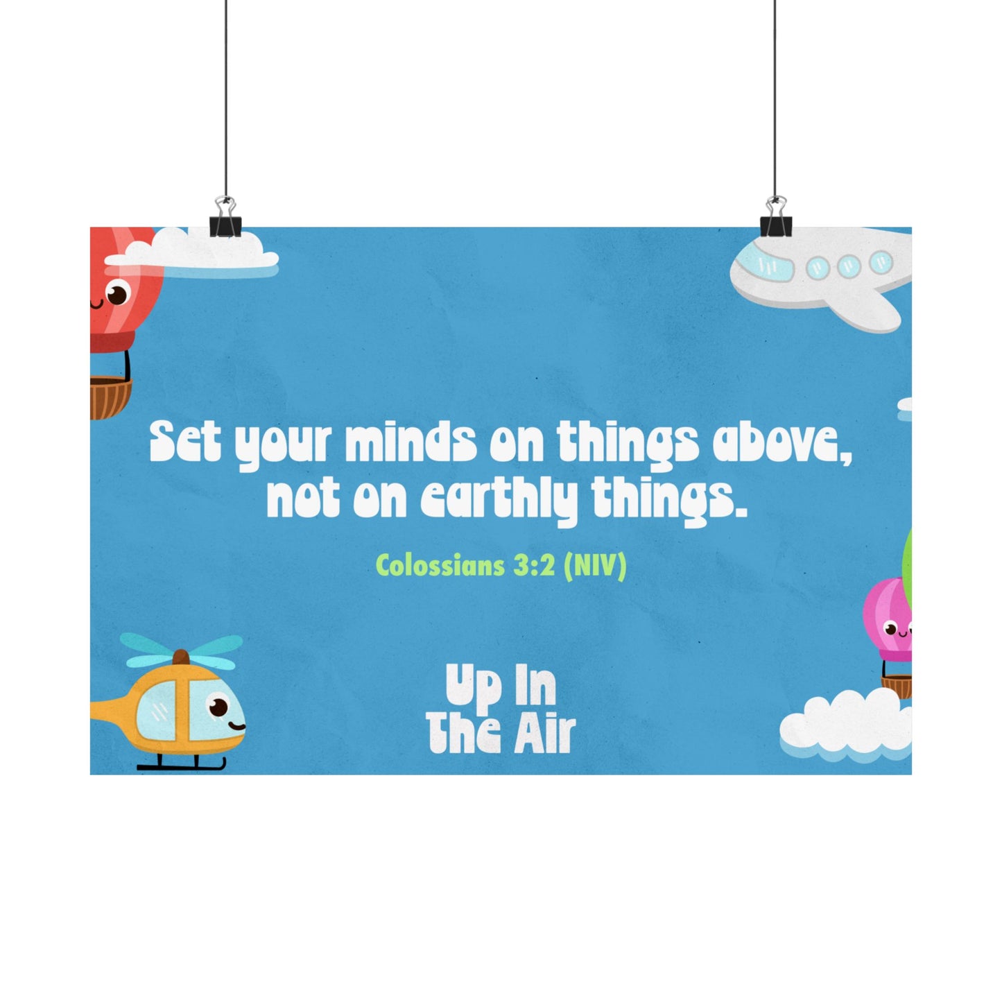 Poster | V5 | Up in The Air Preschool Memory Verse Graphic | Horizontal