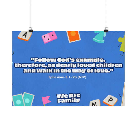 Poster | V9 | We Are Family Preschool Memory Verse Graphic | Horizontal