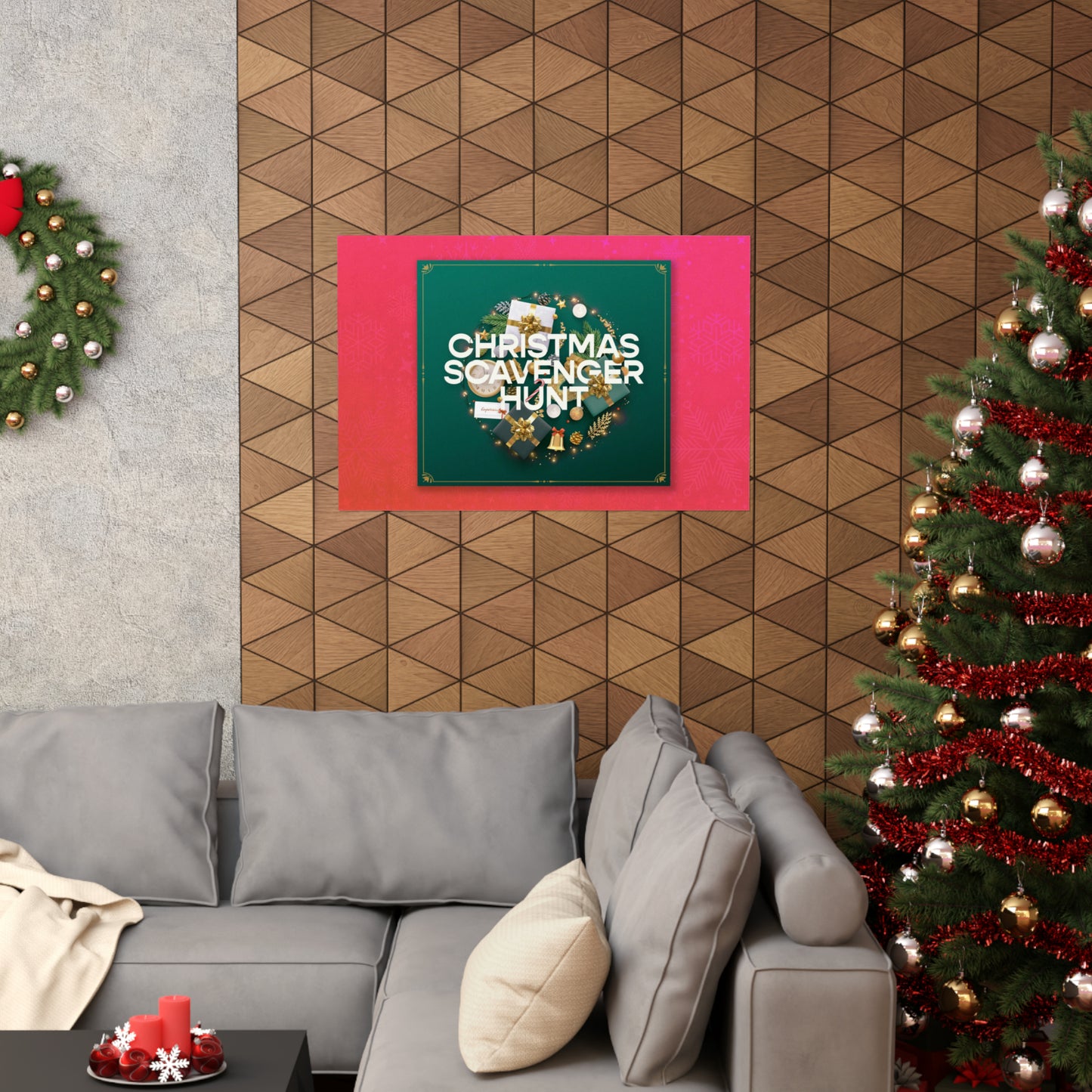 Poster I V6 I Christmas Scavenger Hunt Event Graphic I Horizontal