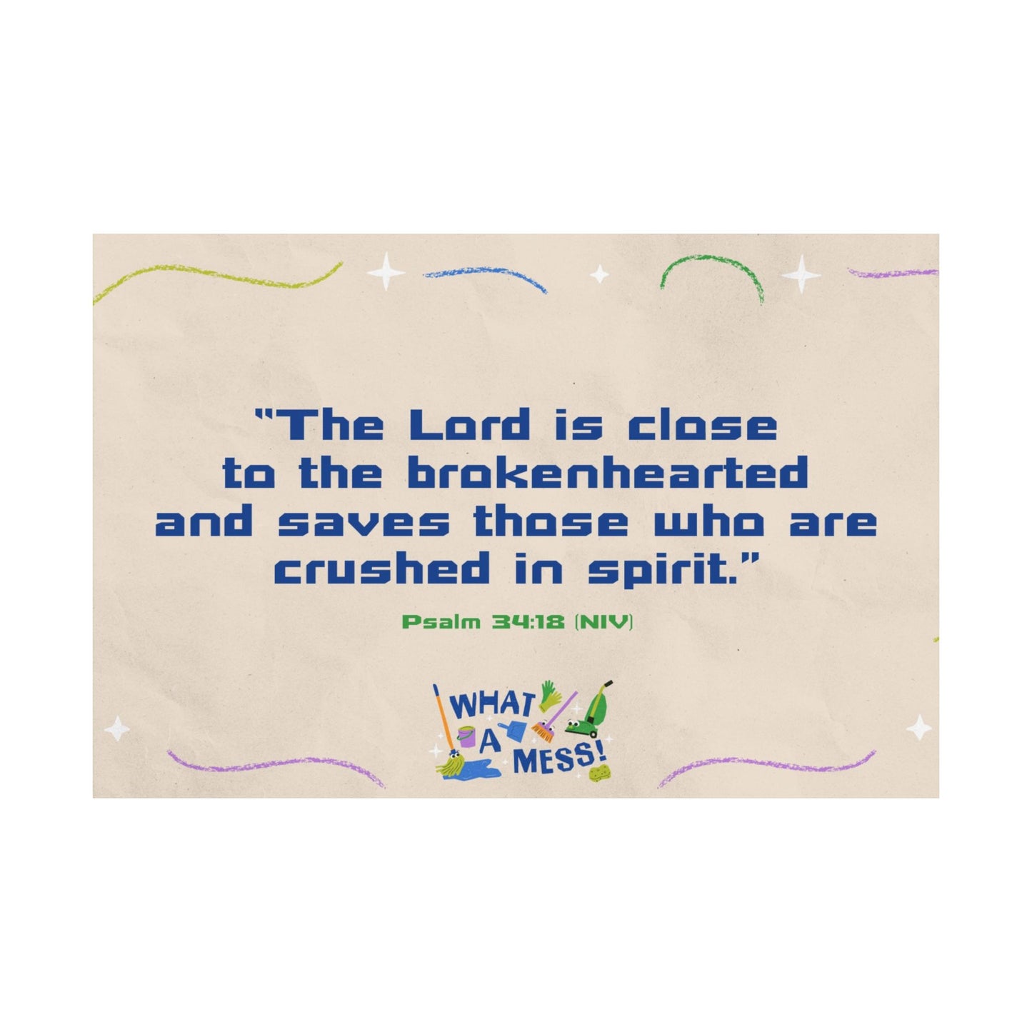 Poster | What A Mess Preschool Memory Verse Graphic | Horizontal
