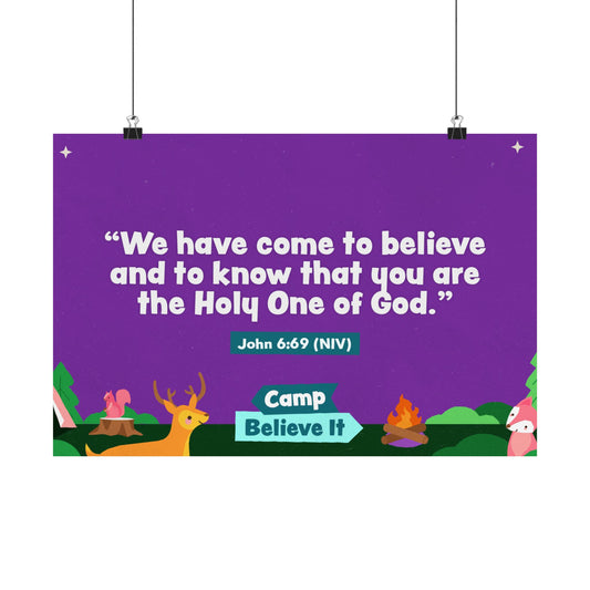 Poster | V8 | Camp Believe It Preschool Memory Verse Graphic | Horizontal