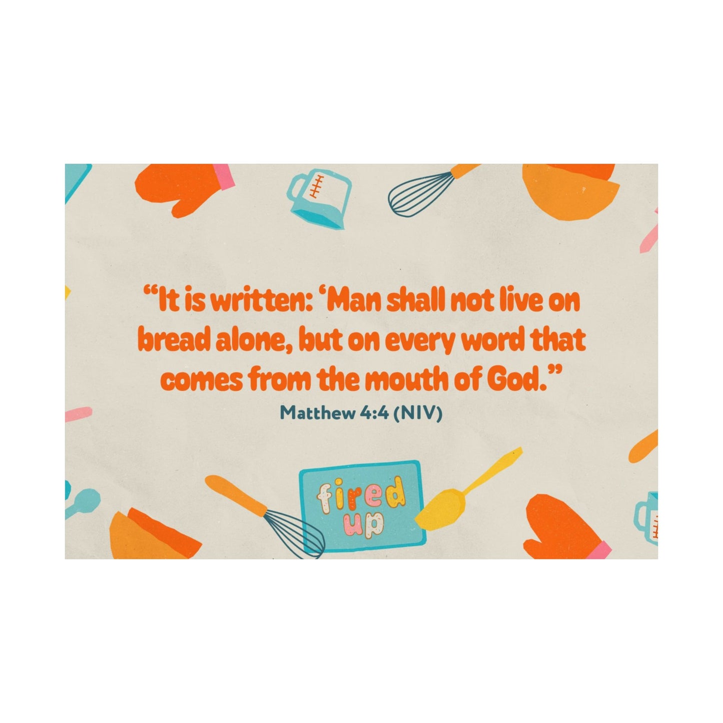 Poster | V8 | Fired Up Preschool Memory Verse Graphic | Horizontal