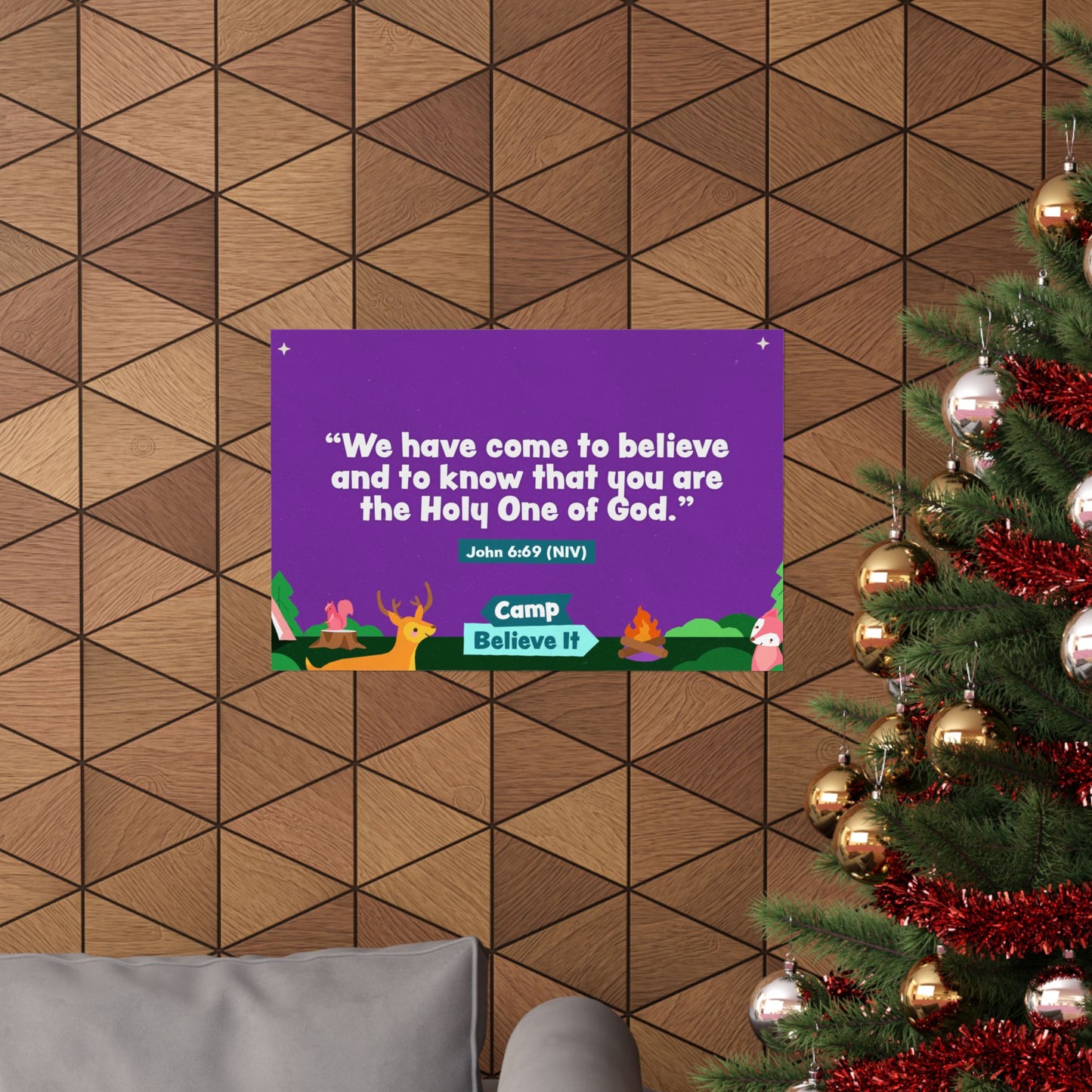 Poster | V8 | Camp Believe It Preschool Memory Verse Graphic | Horizontal