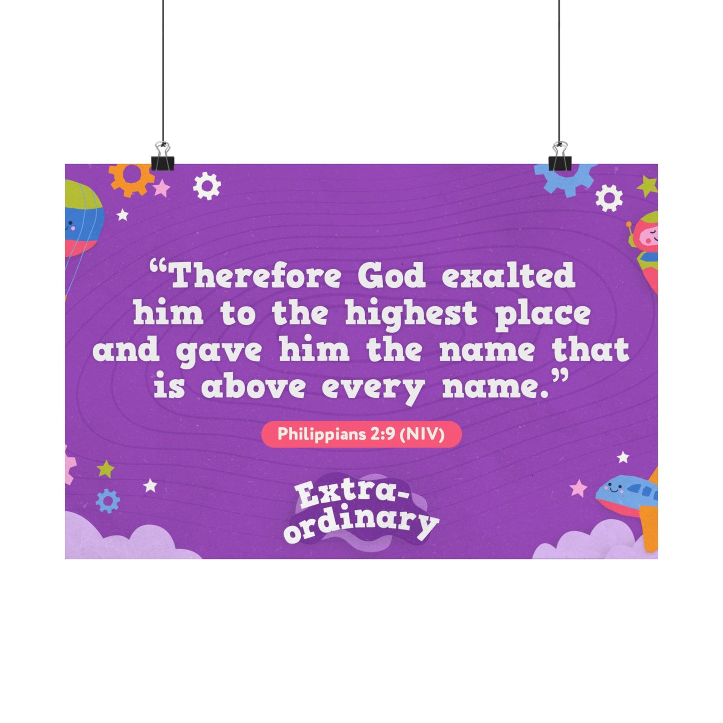 Poster | V9 | Extra-Ordinary Preschool Memory Verse Graphic | Horizontal