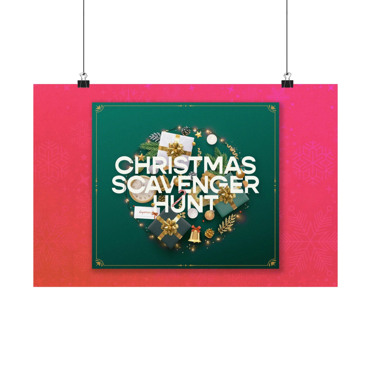 Poster I V6 I Christmas Scavenger Hunt Event Graphic I Horizontal