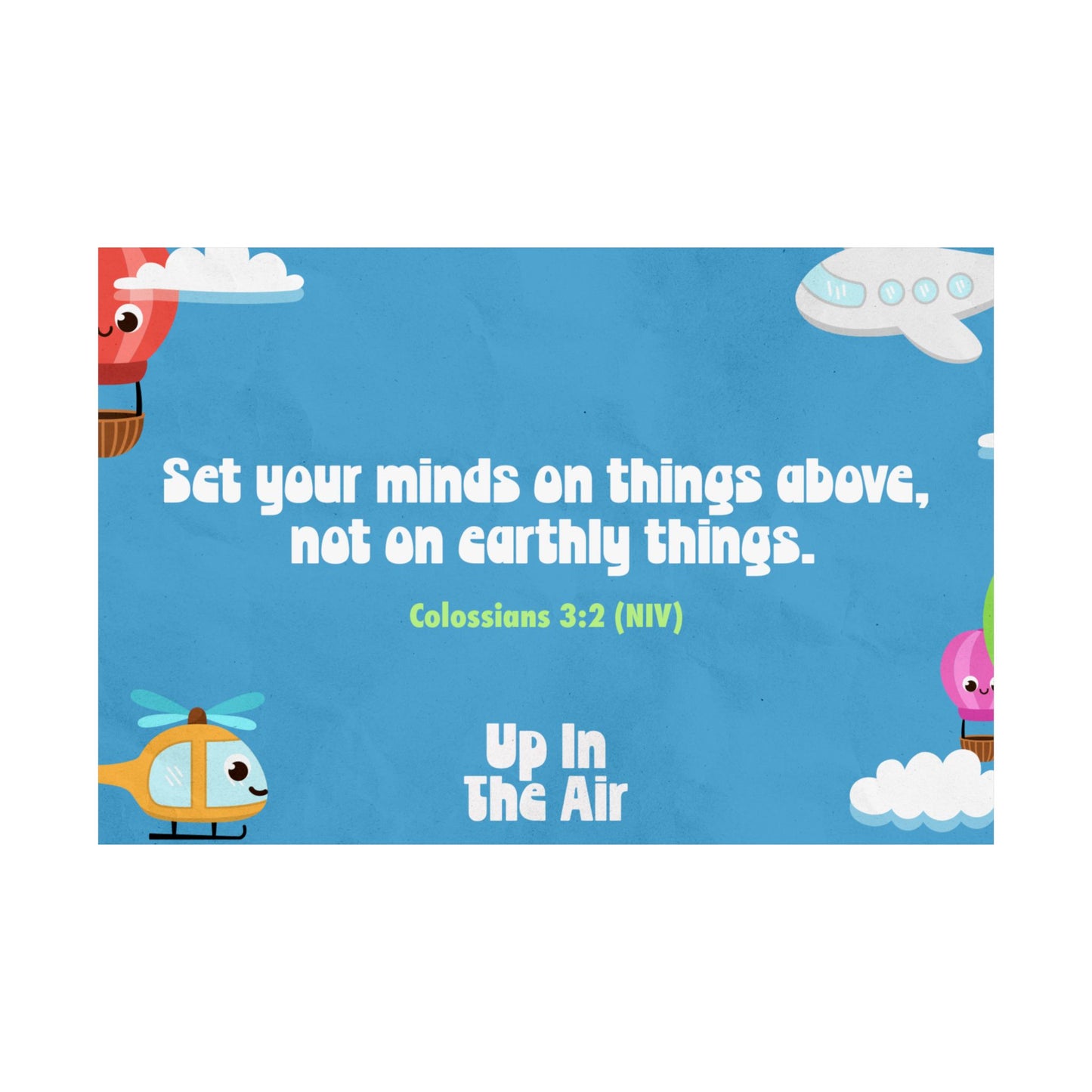 Poster | V5 | Up in The Air Preschool Memory Verse Graphic | Horizontal