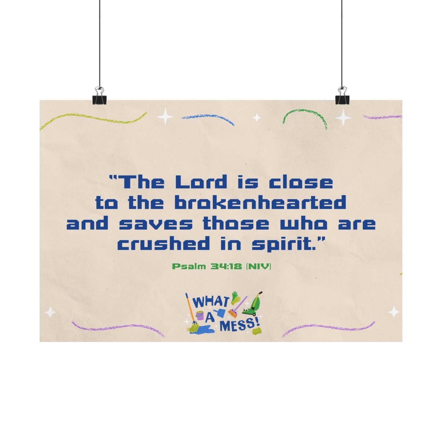 Poster | What A Mess Preschool Memory Verse Graphic | Horizontal