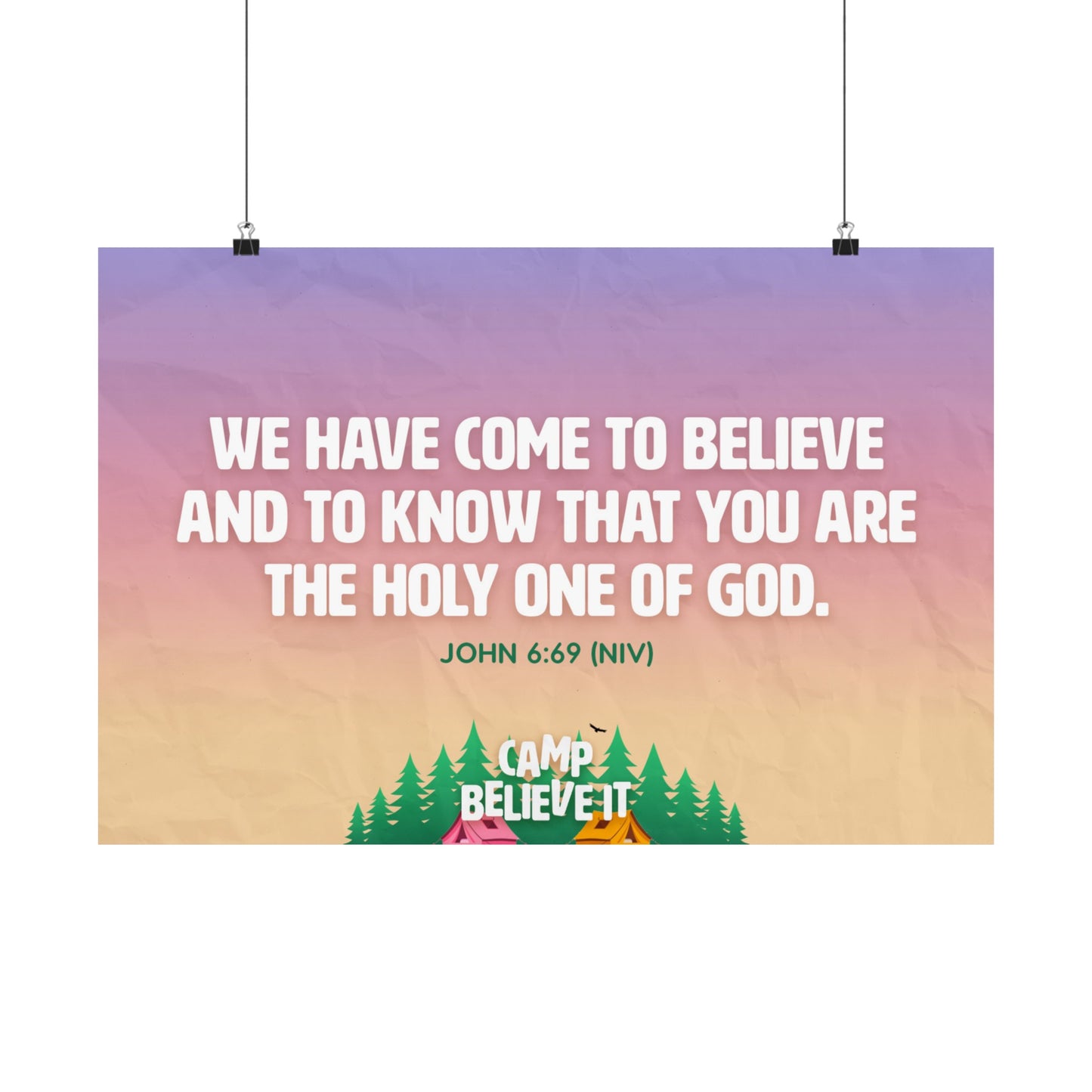 Poster | V8 | Camp Believe It Memory Verse Graphic | Horizontal