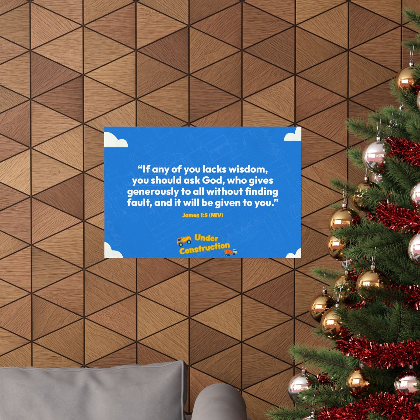 Poster | V8 | Under Construction Preschool Memory Verse Graphic | Horizontal