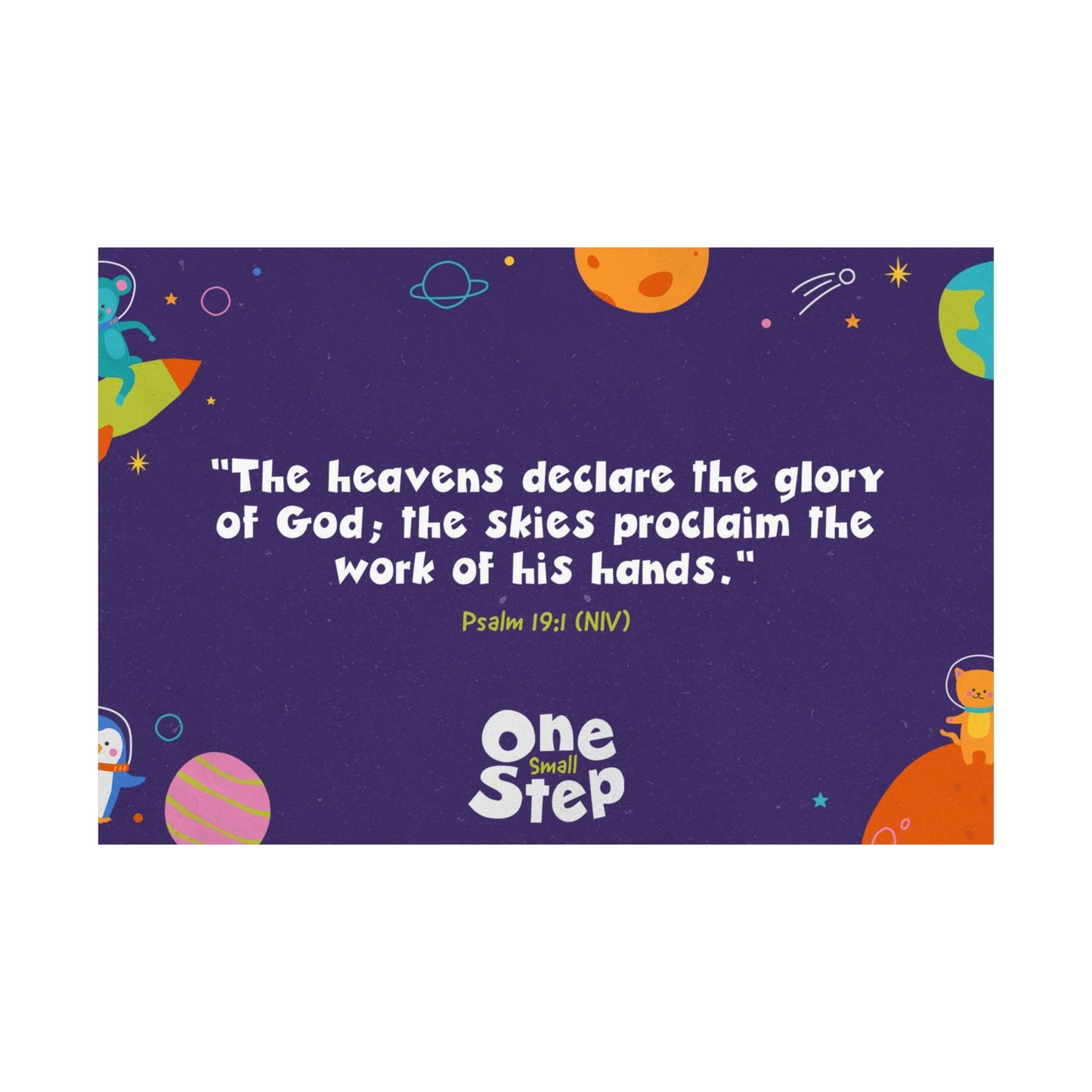 Poster | V7 | One Small Step Preschool Memory Verse Graphic | Horizontal
