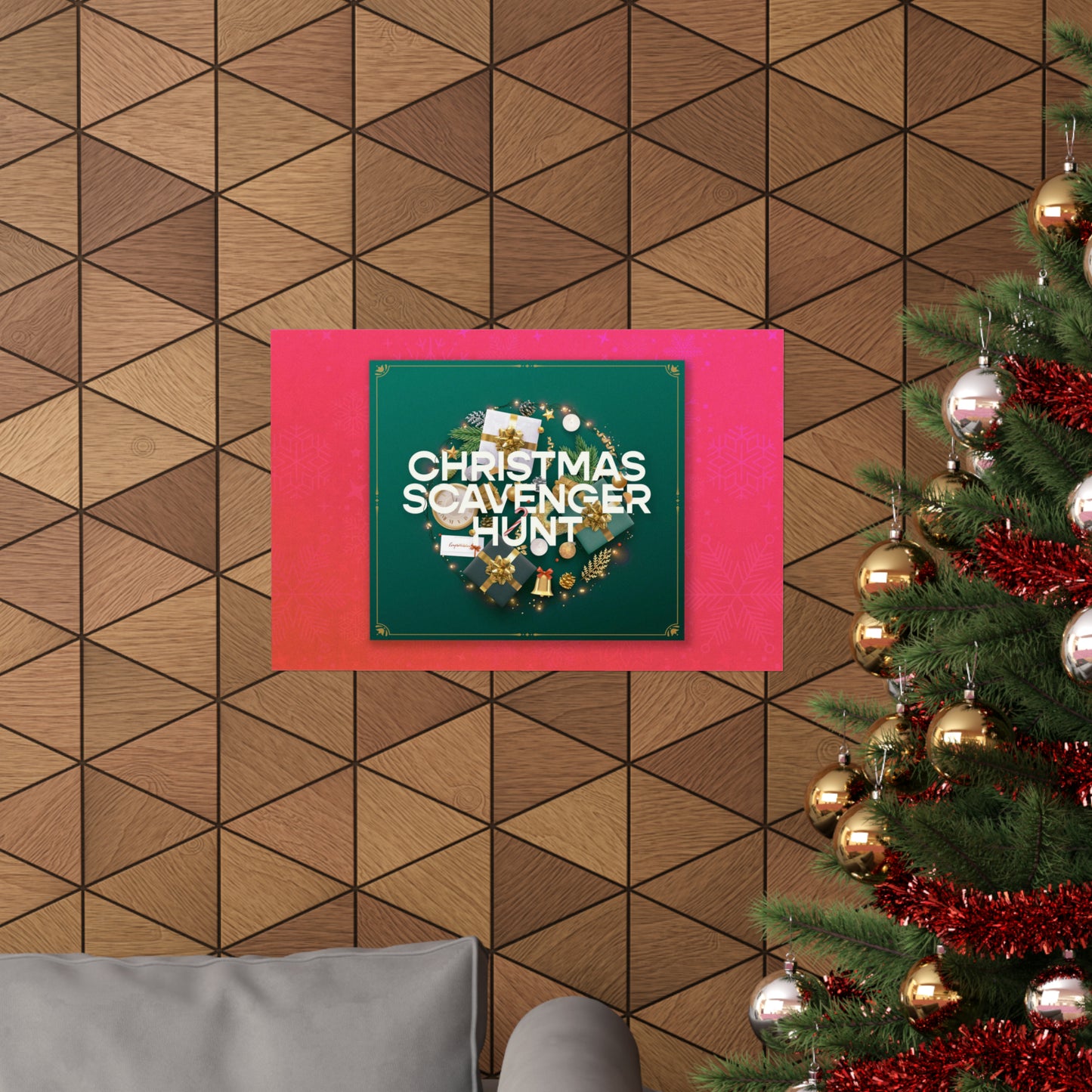 Poster I V6 I Christmas Scavenger Hunt Event Graphic I Horizontal