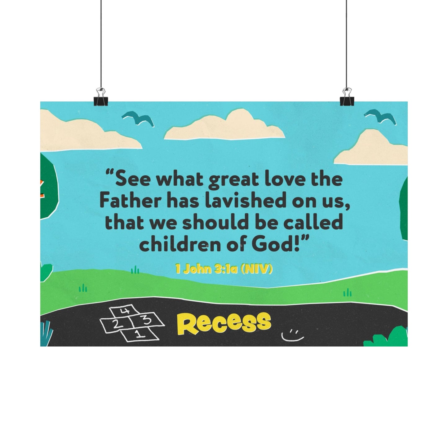 Poster | V7 | Recess Preschool Memory Verse Graphic | Horizontal