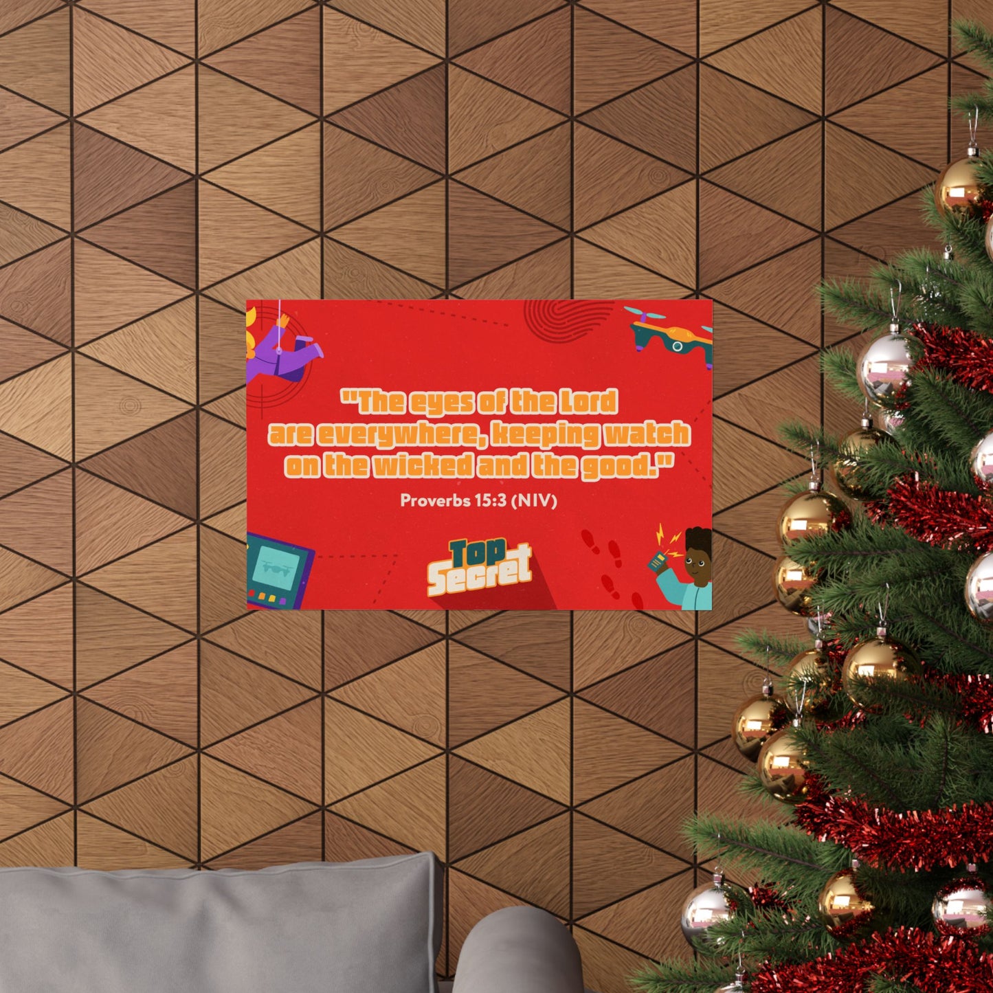 Poster | V9 | Top Secret Preschool Memory Verse Graphic | Horizontal