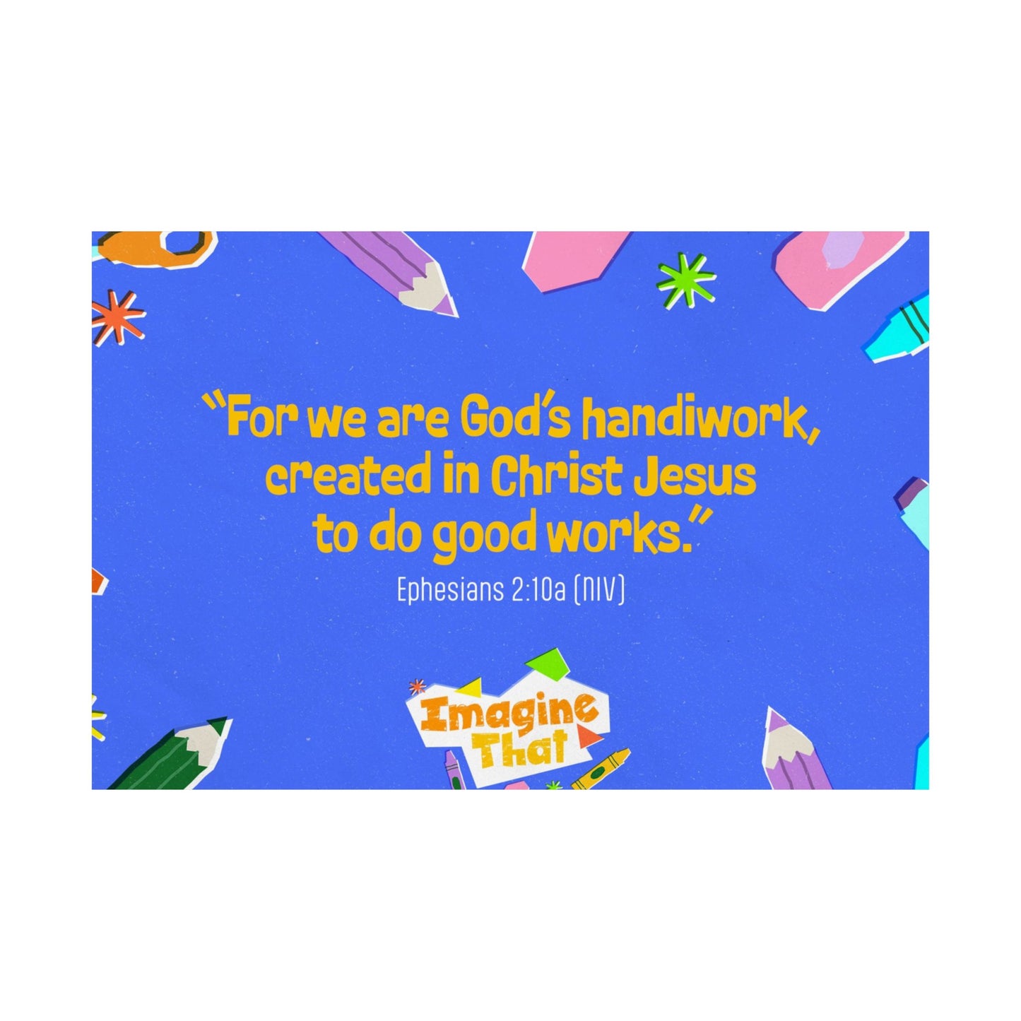 Poster | V8 | Imagine That Preschool Memory Verse Graphic | Horizontal