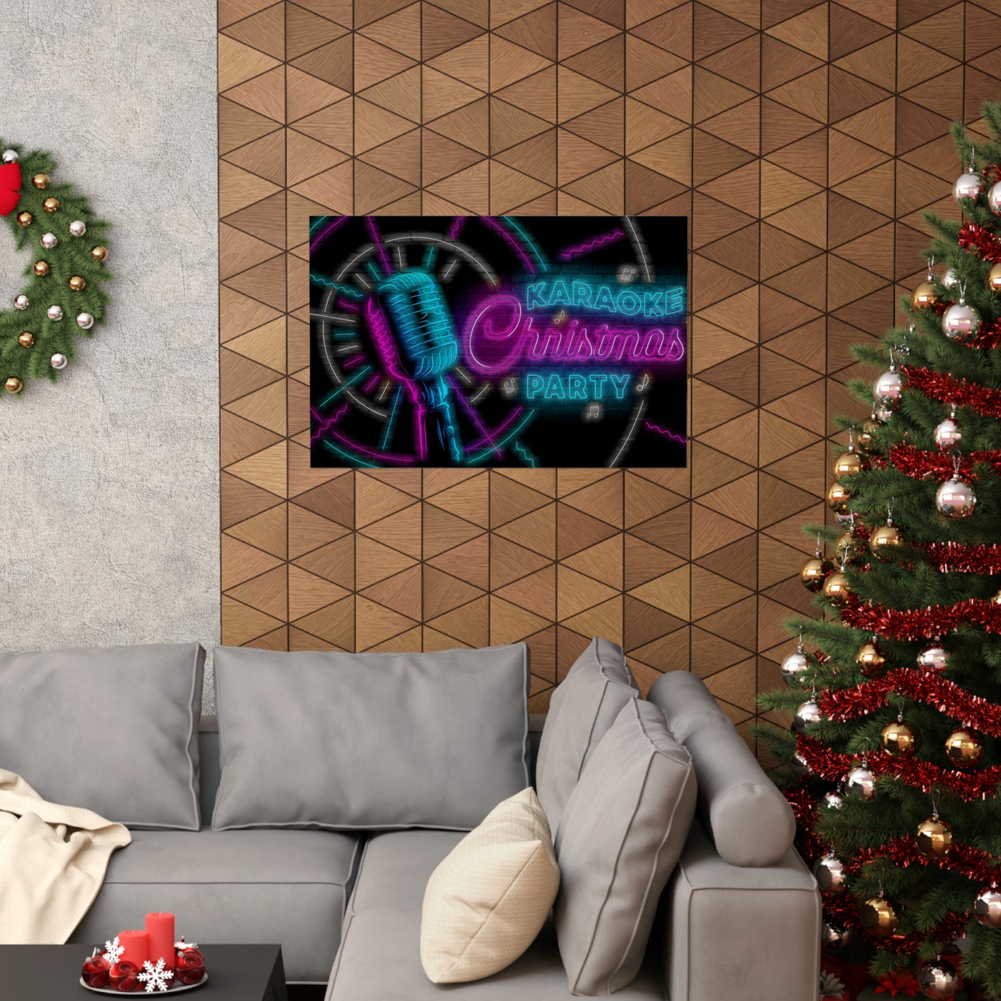 Poster I V7 I Karaoke Christmas Party Event Graphic I Horizontal