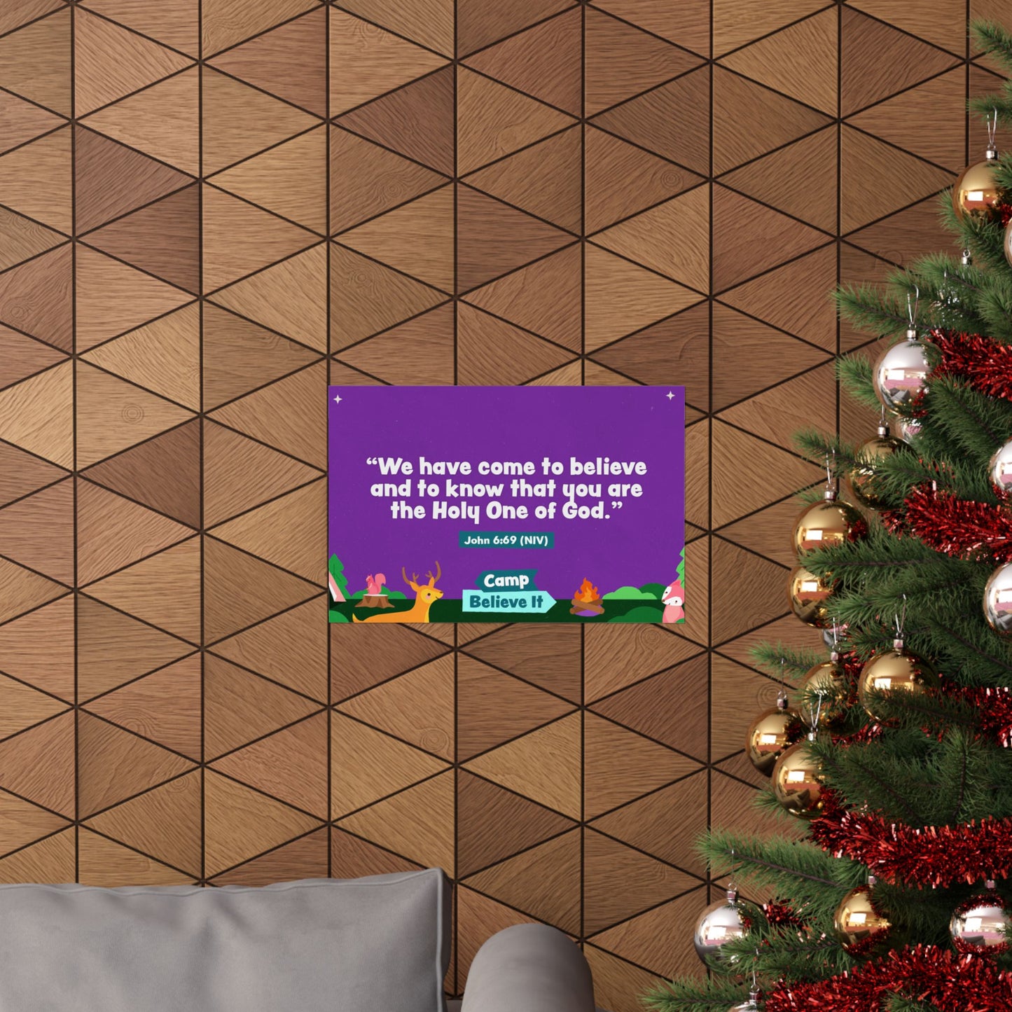 Poster | V8 | Camp Believe It Preschool Memory Verse Graphic | Horizontal