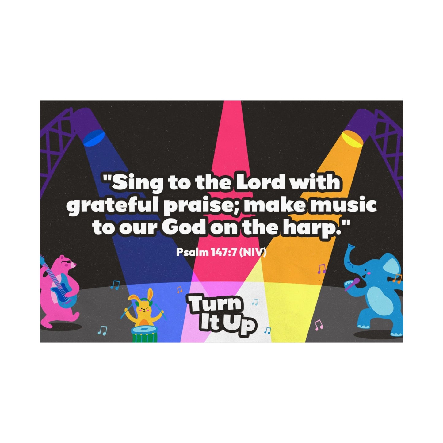 Poster | V7 | Turn It Up Preschool Memory Verse Graphic | Horizontal