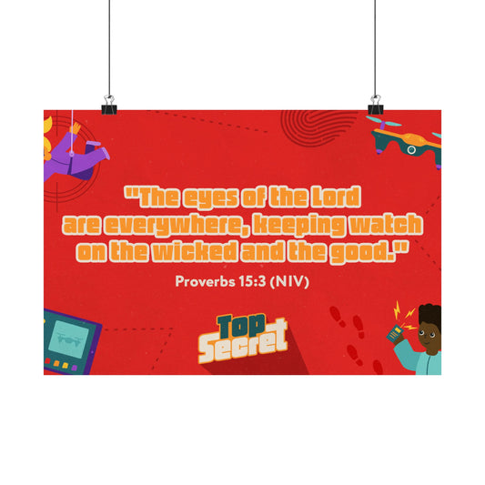 Poster | V9 | Top Secret Preschool Memory Verse Graphic | Horizontal