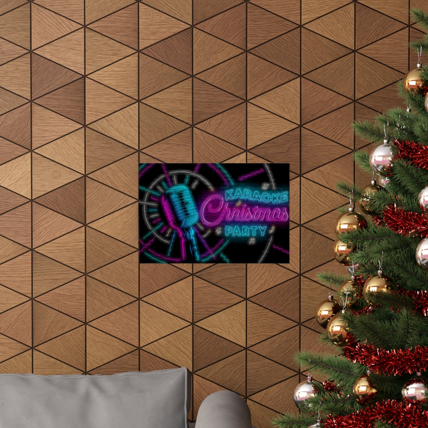 Poster I V7 I Karaoke Christmas Party Event Graphic I Horizontal