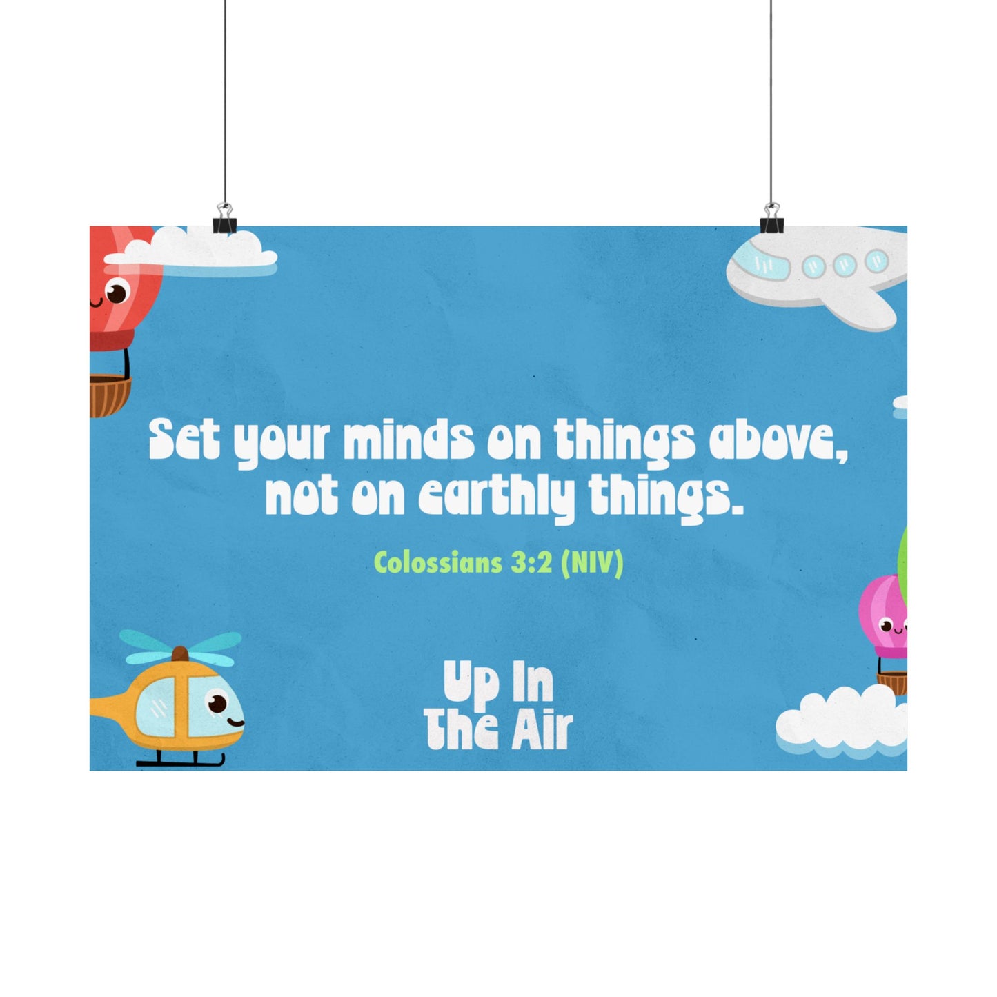 Poster | V5 | Up in The Air Preschool Memory Verse Graphic | Horizontal