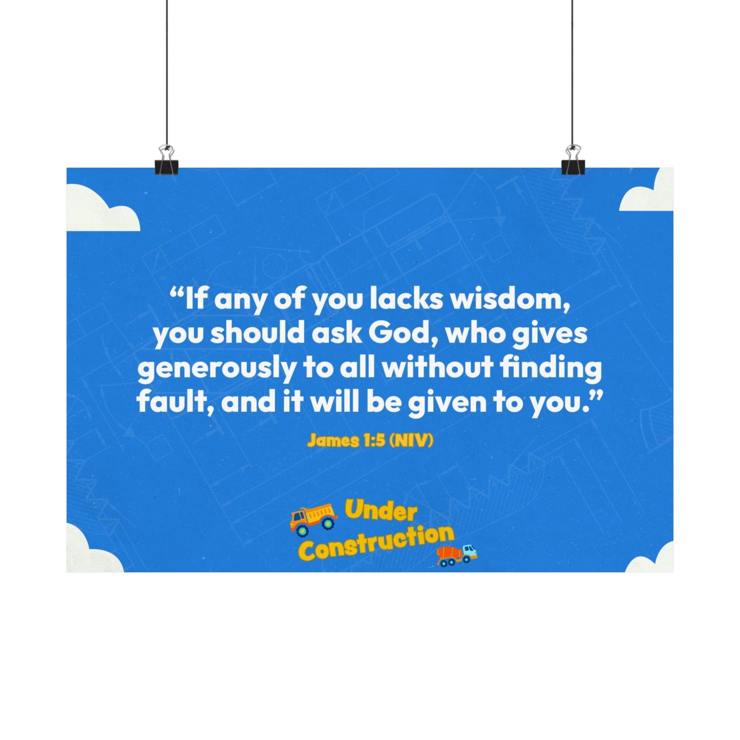 Poster | V8 | Under Construction Preschool Memory Verse Graphic | Horizontal