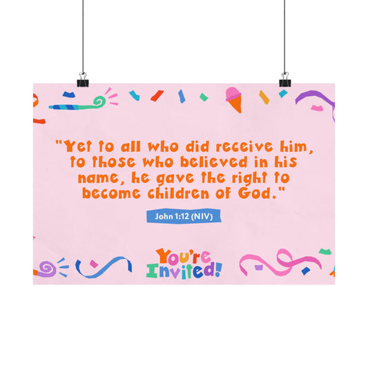 Poster | V9 | You're Invited! Preschool Memory Verse Graphic | Horizontal