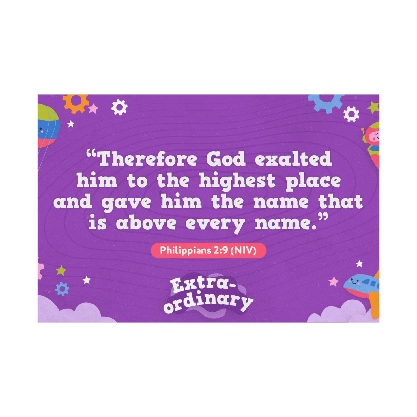 Poster | V9 | Extra-Ordinary Preschool Memory Verse Graphic | Horizontal