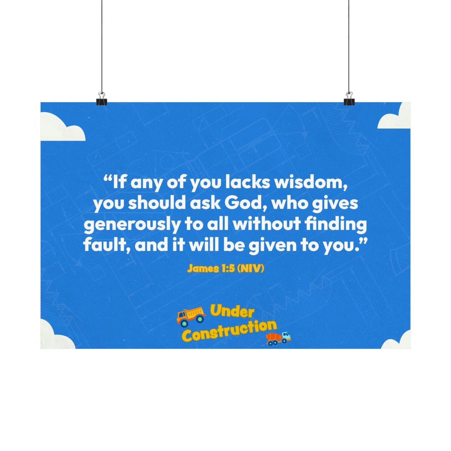 Poster | V8 | Under Construction Preschool Memory Verse Graphic | Horizontal