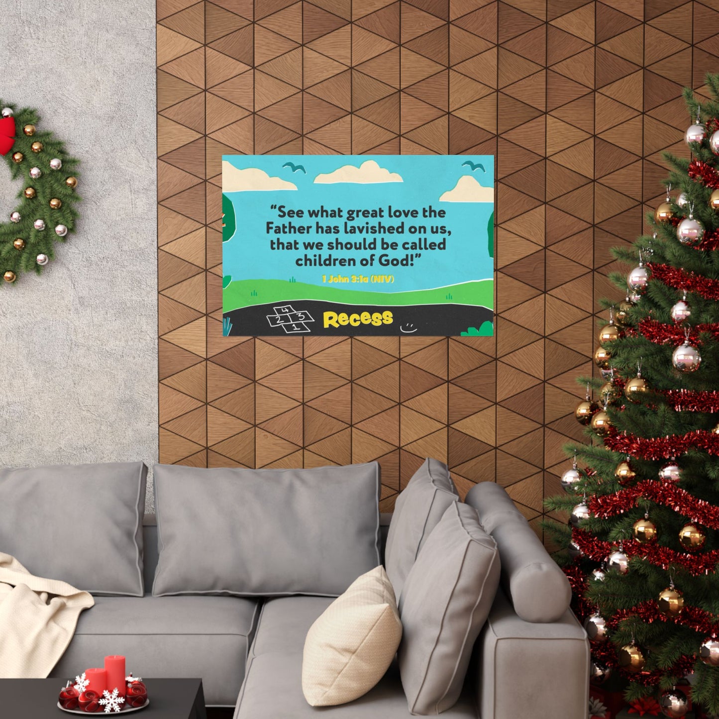 Poster | V7 | Recess Preschool Memory Verse Graphic | Horizontal